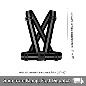 Safety Vest Reflective Belt/High-Elastic Webbing Vest/Traffic Control Reflective Vest/Grey Stripes for Cycling & Patrol