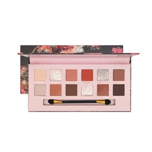 BAIXL 12 Color 12-Color Eyeshadow Palette with  Mirror Matte Glitter Eyeshadow Palette Mesmerizing Crabapple Flower Shimmer Eyeshadow Palette for Beginners and Students
