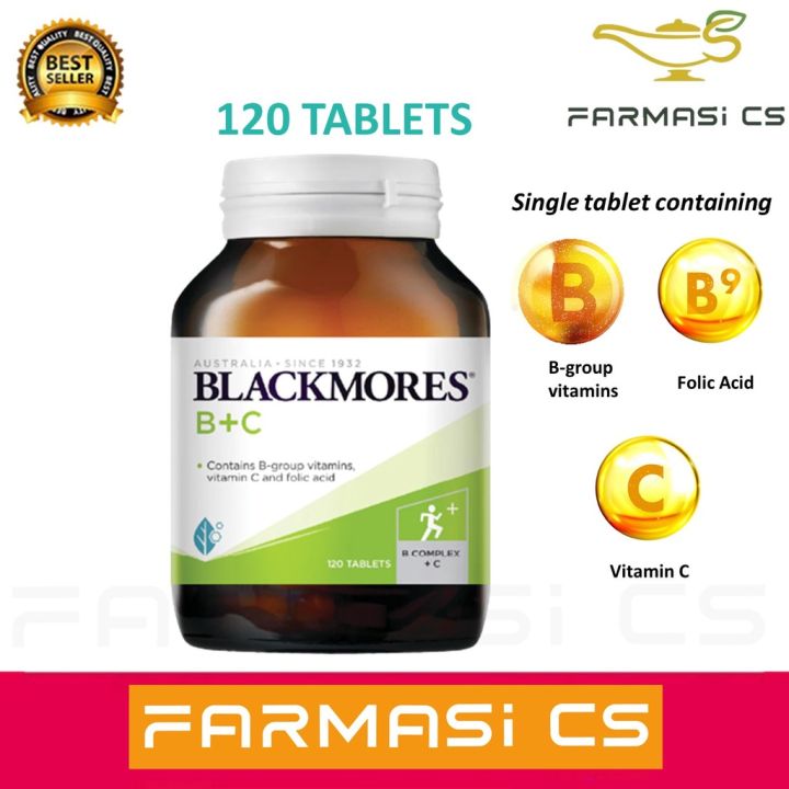Blackmores Vitamin B + C 120 tablets EXP04/2025 [ Vitamin B+C , Folic