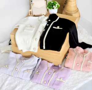 Gudang - Cardigan Rajut Wanita Knitwear List Full Mutiara Terbaru