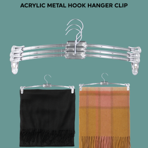 JME Ready Stock TUDUNG CLIP ACRYLIC HANGER PANTIES BAWAL SHAWL SHIRT METAL HOOK HANGER 10 PCS