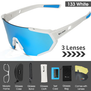 WEST BIKING Pro 3 Lens Polarized Cycling Glasses UV400 Protection Sunglasses Men Women MTB Road Bike Eyewear Cycling Goggles