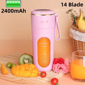 2024 New Rechargeable Portable Juicer Cup 14-blades Fast Mixing Digital Design 2400mAh Capacity Indoor and Outdoor Juice Machine