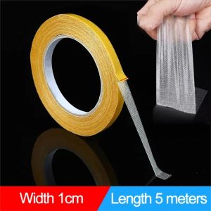 Polocat 5M Double Sided Cloth Base Tape Strong Fixation Translucent Mesh Waterproof High Viscosity Glass Grid Fiber Carpet Adhesive Tape