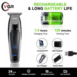 VGR hair clipper electric hair clipper LCD digital display professional household appliances V-070