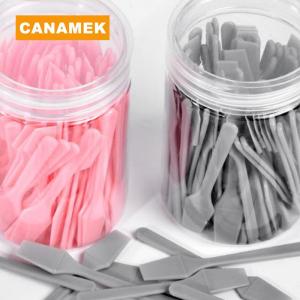 【CANAMEK】 100 Pcs Jar Mini Cosmetic Spatula Scoop Face Cream Makeup Mask Mixed Spoon Beauty DIY Tools Eye Facial Makeup Applicator Sticks
