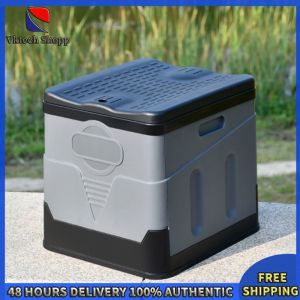 Vktech Compact Outdoor Folding Toilet - Perfect for Camping and Hiking - Portable Car Toilet Bucket for Beach Use - Durable and Easy to Store