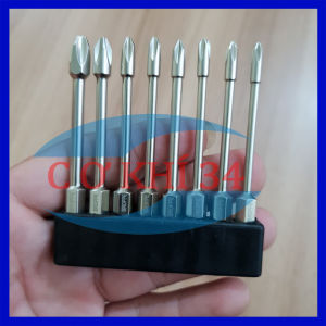Bộ 8 mũi tô vít bake bốn cạnh dài 75mm chuôi lục giác cho khoan pin điện