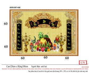Tranh phòng thờ gia tiên - gạch tranh 3D