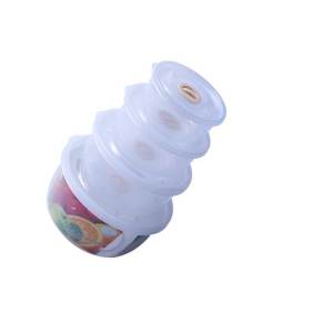 Food Storage Box Set 4 in 1 Toples Bulat / Tempat Penyimpanan Makanan Bulat Di Kulkas / W221 Round Shape
