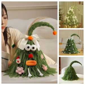 LITUILI SHOP Cute Christmas Tree Ornaments Crooked Neck Tower Shaped Mini Snow Pine Tree Elegant Party Props Mini Christmas Tree Hotel