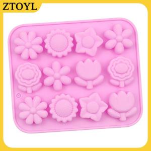 ZTOYL Bánh Mousse khuôn hoa hồng hoa cúc Silicone Baking Pan Ice Cube khay sô cô la Kẹo Jelly Ice Cube Muffin handmade xà phòng