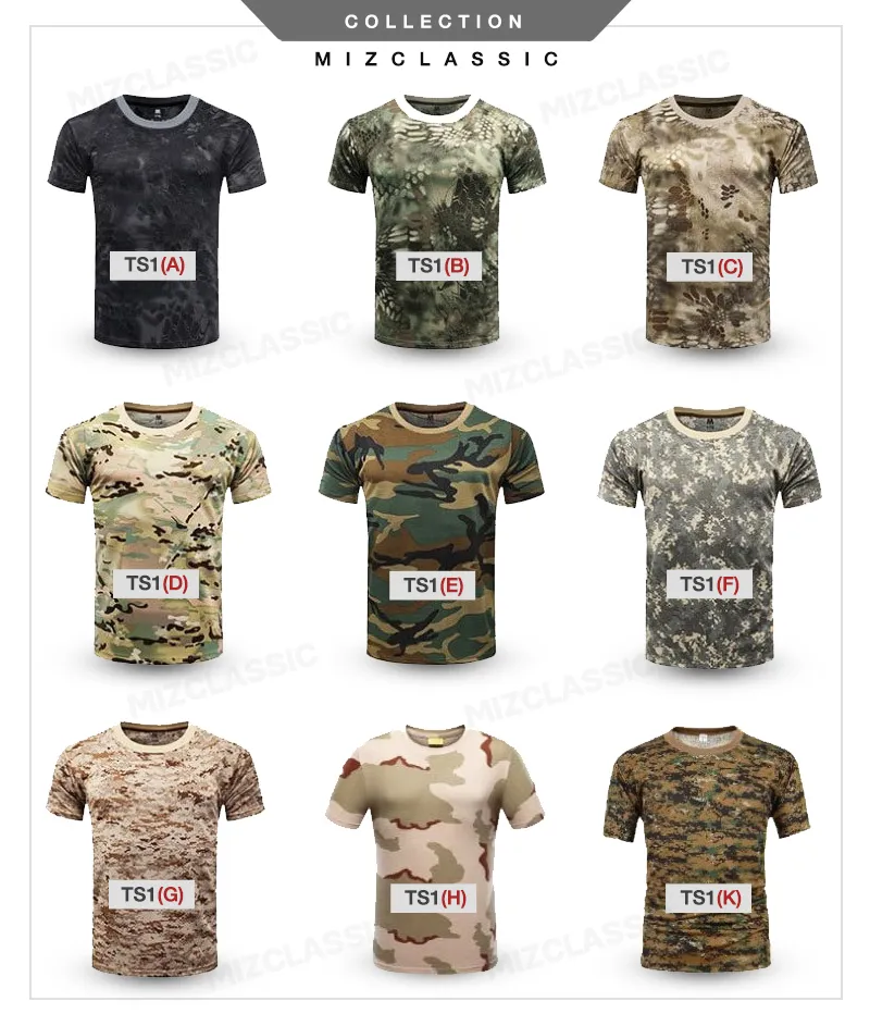 TS01 เสื้อยืด ลาย A เสื้อลายทหารแขนสั้น เสื้อทหาร ซักไม่หด เนื้อผ้าระบายอากาศ ลายทหาร เสื้อคอกลม เสื้อซับในทหาร