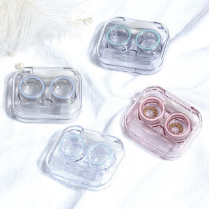 🔥🔥Roman Holiday Contact Lens Case Transparent No Screw Cap Cute Portable Convenient Clean Hygienic All-in-one Case COD