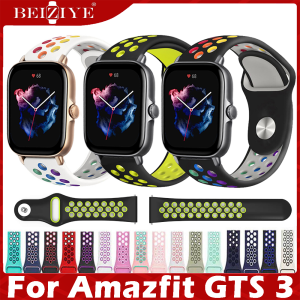 Breathable Sport Silicone Wrist band for Amazfit GTS 3 Smart Watch Strap Rubber Bracelet Watchbands Silicone Sport band 20mm