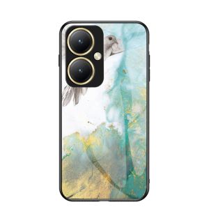 For Vivo Y27 Y36 VivoY27 VivoY36 5G 4G 2023 Phone Casing Back Cover Soft TPU Edge Painted Tempered Glass Anti Scratch Shockproof Bumper Case