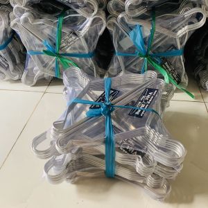 Combo 100 Móc quần áo em bé Loại Đặc Biệt-A Đen Móc nhôm treo quần áo em bé dày dài 29cm - VIỆT HƯNG