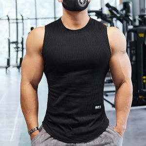 Fitness Cotton Vest Mens Tank Sports Top Gym Clothing Singlets Sleeveless T-shirt Tight Workout