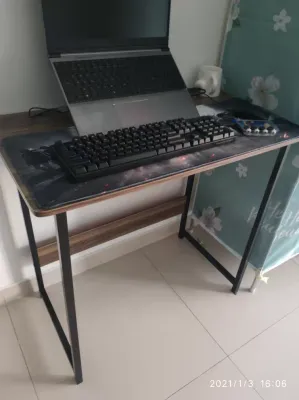 Office Table 80x45x72cm 80*40*72cm 60*28*70cm (White desk) with black metal legs Study desk home work