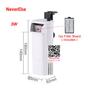 3W Submersible Water Pump for Aquarium turtle tank Internal Filter Pump + Waterfall low water position level for Aquarium Waterfall Reptile Turtle Tortoises Low Water Level Clean Pump Filter for Small Fish tank Amphibian Freshwater Saltwater Tank