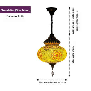 Turkish Moroccan Mosaic Stained Glass Chandelier Home Living Bedroom Dining Room Decorative Lamps