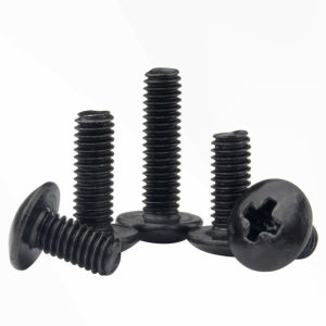 M4 M5 M6 TM Screws Phillips Truss Mushroom Head Screw Black Plated Carbon Steel Screw