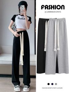 Quần Nhung suông ống rộng dây rút lưng cao tôn dáng phối dây rút -MAS-106B