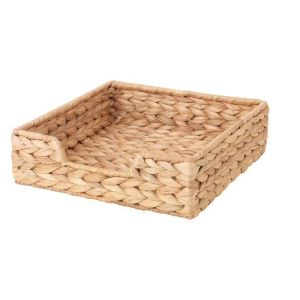 Sacesr Straw Woven Water Hyacinth Napkin Holder Square Natural Grass Woven Tissue Countryside Style Mildew Resistant 9H4B3