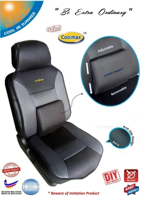 Coolmax - Supreme Series : Universal Car Seat Mat with Adjustable Lumbar Support ( Car Cushion / Kusyen Kereta )