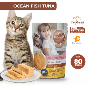 PetMarra Fine Pates Kitten Wet Food Pouch Until Ages 12 months old Ocean Fish Tuna 80g - PetMate