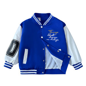 【120-170】แจ็คเก็ตเด็กเวอร์ชั่นเกาหลีใหม่ของแฟชั่นระบายอากาศสบายๆหมีแจ็คเก็ตด้านบนเด็กแจ็คเก็ตเบสบอล Windproof