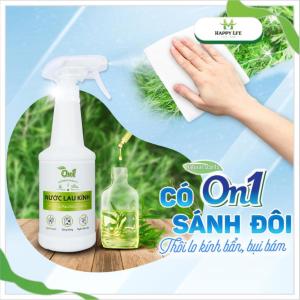 Nước Lau Kính Tinh Dầu Tràm Trà 500ml - Làm Sạch Nhanh Sáng Bóng Không Vệt Khử Mùi Dịu Nhẹ - Happy Life 4U