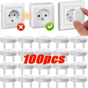 1/100 Pcs Baby Anti-shock Socket Cover Childrens Safety Socket Cover Children Anti Electric Shock Rotate Protectors h260825