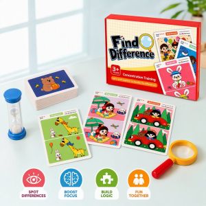 Spot The Difference Cards Puzzle Game Kids Educational Toy Visual Perception Focus Logic Thinking