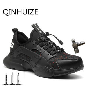 New safety shoes mens steel toe caps smash-resistant and puncture-resistant soft-soled safety protection shoes work site safety boots lightweight shoes men