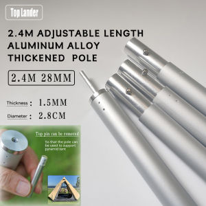 2.4m Pole Rod Flysheet Top Pin Removable 28mm Aluminum Flysheet Camping Pole Adjustable