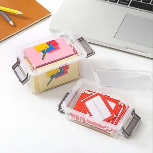 Mini Desktop Storage Box with Cover Transparent Jewelry Stationery Sundries Organizer