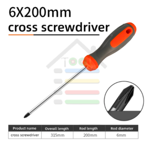 OBENG MAGNET GAGANG KARET DIAMETER 8 MM PLUS +