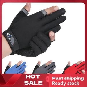 🚚【Local Express Delivery】🚚 Summer Men Fishing Gloves Women Two Finger Cut Male Touchscreen Angling Anti-Slip Sun-Proof Breathable Cycling Fitness Gloves