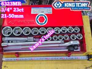 Bộ tuýp 3/4 inch 6 cạnh 23 chi tiết 21-50mm Kingtony 6323MR