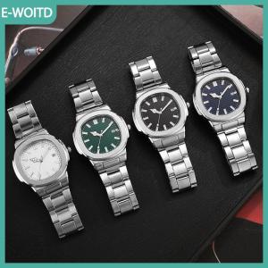 【E-WOITD】 Thời Trang Người Đàn Ông Kinh Doanh Đồng Hồ Sang Trọng Của Người Đàn Ông Thạch Anh Đồng Hồ Đeo Tay Thép Không Gỉ Ngày Người Đàn Ông Đồng Hồ Vuông Kinh Doanh Đồng Hồ Cho Nam Giới Quà Tặng