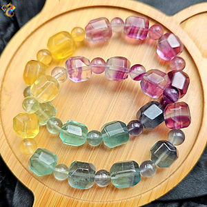 Collection Grade Faceted Colorful Duo Bao Fluorite Bracelet