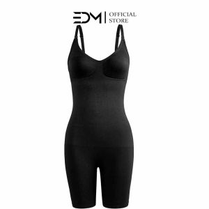 EDM Women Seamless Bodysuit Butt Lifter Shapewear Waist Trainer Body Shaper Strappy-Back Chest Enhancing Corrective Underwear Corset