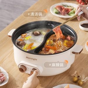 Nồi Lẩu Điện Đa Năng 3 Mức Nhiệt Công Suất 1800w Dung Tích 6 lít Thiết Kế An Toàn Có Thể Được Sử Dụng Hấp Lẩu Chiên Xào Hầm