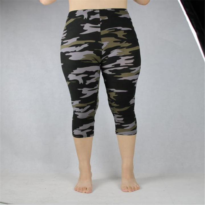 Leggings for women camo print 3/4 capris plus size 7xl 6xl 5xl xs