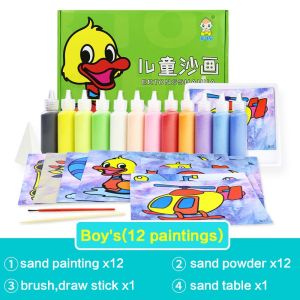 12 Color Sand Art Painting Set Kids DIY Sand painting Gift Box Kids Art Educational Toys