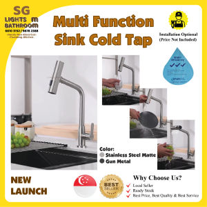 SG Ready Stock Authorized Dealer PUB Approval NEW LAUNCH StUS304 Matte / Gun Metal Multi Function Sink Cold Tap Faucet