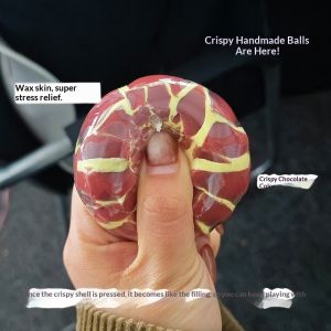 JJT Crunchy Stress Relief Squishy Ball Handmade Soft TPR Toy with Cracking Sound for Relaxation and Fun