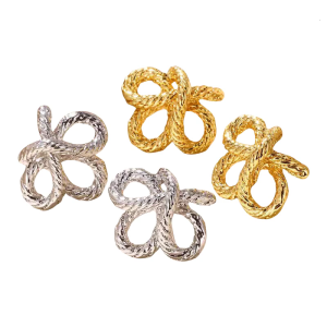 Stylish Gold/Silver Alloy Knotted Studs Earrings Lightweight and Comfortable Irregular Twist Geometric Ear Accessories