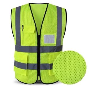 Safety Vest High Visibility Reflective Vest Mesh Safety Clothing Multi Pockets With Zipper Standards